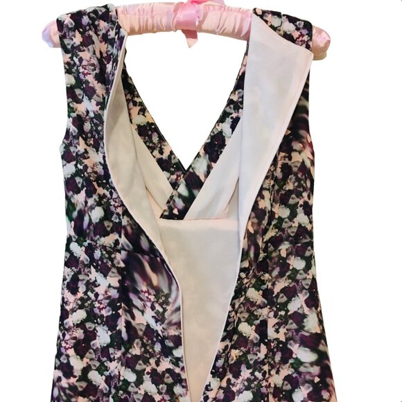 Nanette Lepore Dress Designer Cocktail V-neck Wrap Purple Pink Women’s Size 2 - Picture 7 of 15